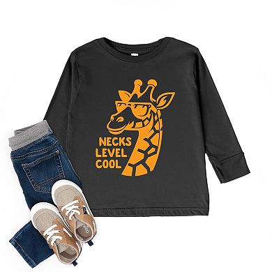 Necks Level Cool Giraffe - Toddler Long Sleeve Graphic Tee