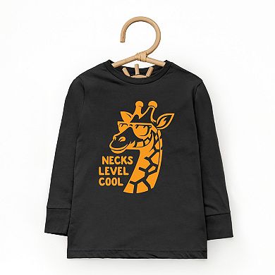 Necks Level Cool Giraffe - Toddler Long Sleeve Graphic Tee