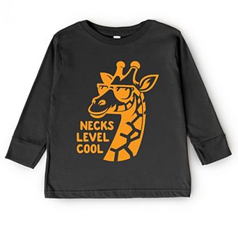 Necks Level Cool Giraffe - Toddler Long Sleeve Graphic Tee
