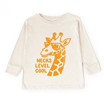 Necks Level Cool Giraffe - Toddler Long Sleeve Graphic Tee