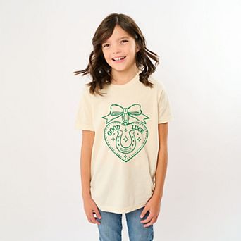 Good Luck Charm Outline - Youth Short Sleeve Graphic T-Shirt