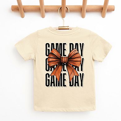 Basketball Game Day Stacked Coquette Front and Back Design - Youth Short Sleeve Graphic T-Shirt