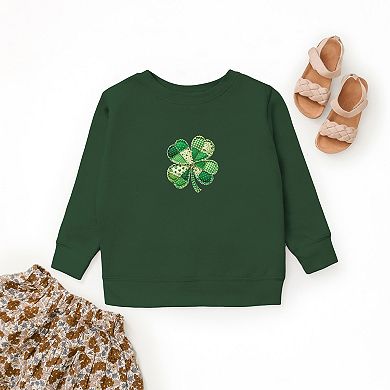 Four Leaf Clover Patchwork Print - Youth Graphic Sweatshirt