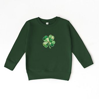 Four Leaf Clover Patchwork Print - Youth Graphic Sweatshirt