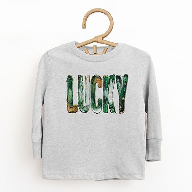 Lucky Paint Print - Toddler Long Sleeve Graphic Tee