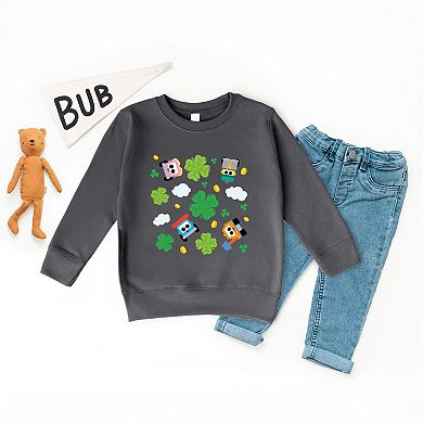 Leo the Truck Clover Collage - Toddler Graphic Sweatshirt