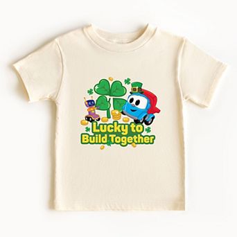 Leo the Truck Lucky To Build Together - Toddler Short Sleeve Graphic T-Shirt