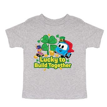 Leo the Truck Lucky To Build Together - Toddler Short Sleeve Graphic T-Shirt