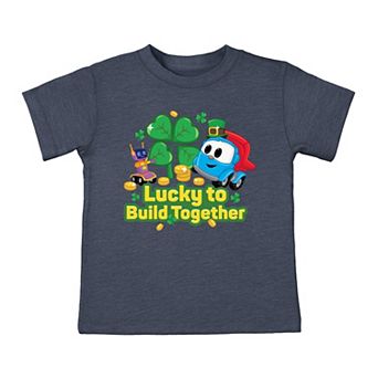 Leo the Truck Lucky To Build Together - Toddler Short Sleeve Graphic T-Shirt