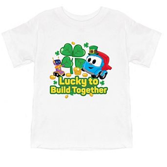 Leo the Truck Lucky To Build Together - Toddler Short Sleeve Graphic T-Shirt