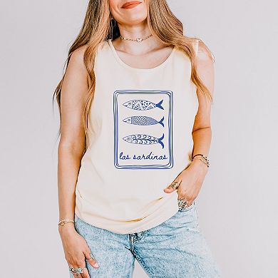 Las Sardinas - Women's Garment Dyed Graphic Tank Top