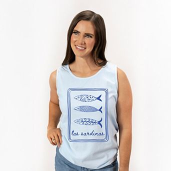Las Sardinas - Women's Garment Dyed Graphic Tank Top