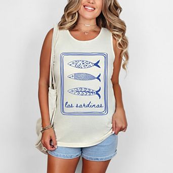 Las Sardinas - Women's Garment Dyed Graphic Tank Top