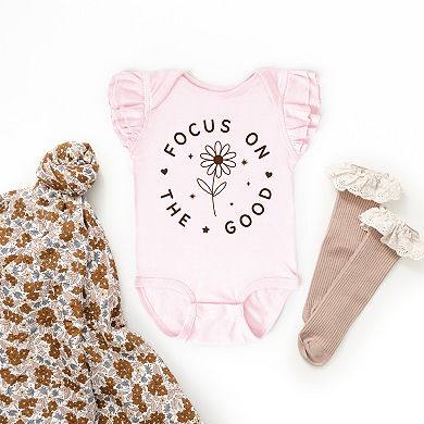 Focus On The Good Daisy - Baby Flutter Sleeve Bodysuit