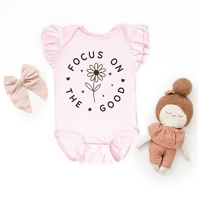 Focus On The Good Daisy - Baby Flutter Sleeve Bodysuit