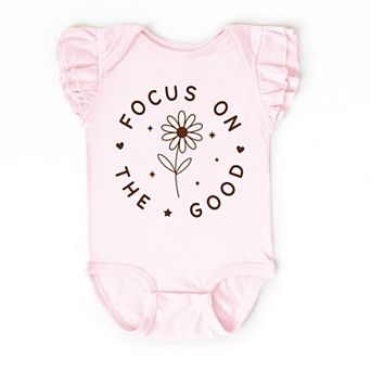 Focus On The Good Daisy - Baby Flutter Sleeve Bodysuit