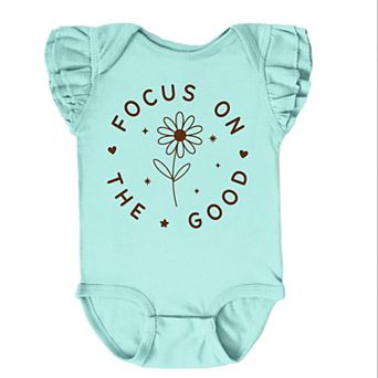 Focus On The Good Daisy - Baby Flutter Sleeve Bodysuit