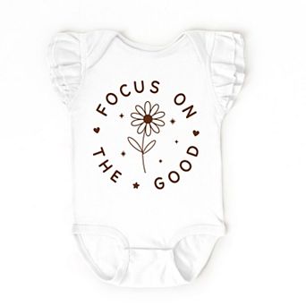 Focus On The Good Daisy - Baby Flutter Sleeve Bodysuit