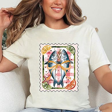 Sardines Stamp - Women's Short Sleeve Graphic T-Shirt