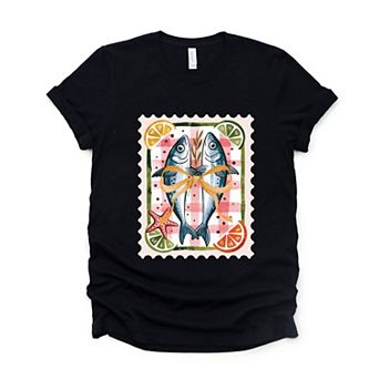 Sardines Stamp - Women's Short Sleeve Graphic T-Shirt