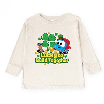 Leo the Truck Lucky To Build Together - Toddler Long Sleeve Graphic Tee