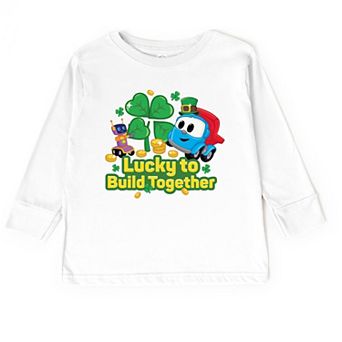 Leo the Truck Lucky To Build Together - Toddler Long Sleeve Graphic Tee