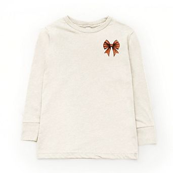 Basketball Game Day Stacked Coquette Front and Back Design - Youth Long Sleeve Graphic T-Shirt