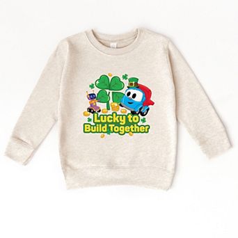 Leo the Truck Lucky To Build Together - Toddler Graphic Sweatshirt