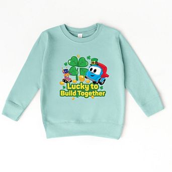 Leo the Truck Lucky To Build Together - Toddler Graphic Sweatshirt