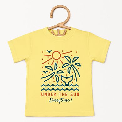 Under The Sun Everytime Palm Trees - Toddler Short Sleeve Graphic T-Shirt