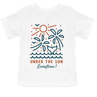 Under The Sun Everytime Palm Trees - Toddler Short Sleeve Graphic T-Shirt