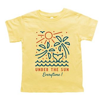Under The Sun Everytime Palm Trees - Toddler Short Sleeve Graphic T-Shirt