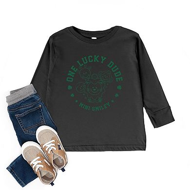 Mini Smiley One Lucky Dude - Toddler Long Sleeve Graphic Tee