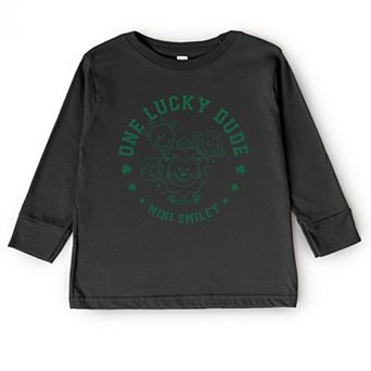 Mini Smiley One Lucky Dude - Toddler Long Sleeve Graphic Tee