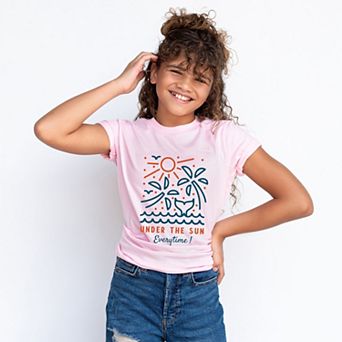 Under The Sun Everytime Palm Trees - Youth Short Sleeve Graphic T-Shirt