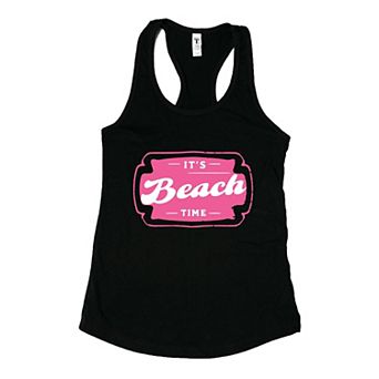 It's Beach Time Pink - Women's Graphic Racerback Tank Top