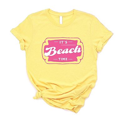 It's Beach Time Pink - Women's Short Sleeve Graphic T-Shirt