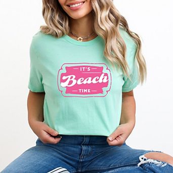It's Beach Time Pink - Women's Short Sleeve Graphic T-Shirt