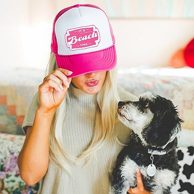 It's Beach Time Pink - Women's Graphic Foam Trucker Hat