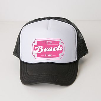It's Beach Time Pink - Women's Graphic Foam Trucker Hat