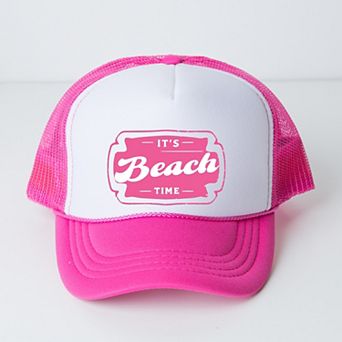 It's Beach Time Pink - Women's Graphic Foam Trucker Hat
