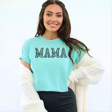 Mama Faux Lace - Women's Garment Dyed Graphic T-Shirt