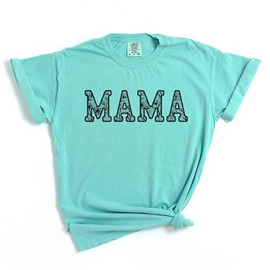 Mama Faux Lace - Women's Garment Dyed Graphic T-Shirt