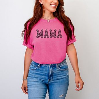 Mama Faux Lace - Women's Garment Dyed Graphic T-Shirt