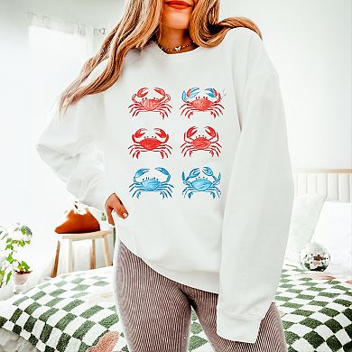 Six Crabs Sketched - Women's Lightweight Garment Dyed Sweatshirt