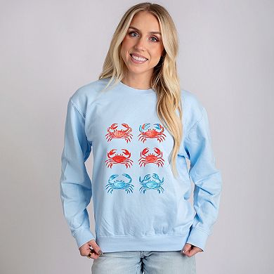 Six Crabs Sketched - Women's Lightweight Garment Dyed Sweatshirt