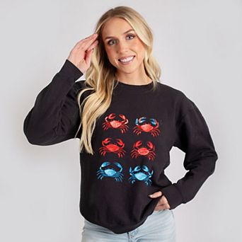 Six Crabs Sketched - Women's Lightweight Garment Dyed Sweatshirt