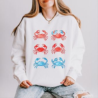 Six Crabs Sketched - Women's Lightweight Garment Dyed Sweatshirt