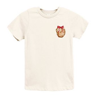 Watercolor Baseball Collage Coquette Front and Back Design - Youth Short Sleeve Graphic T-Shirt