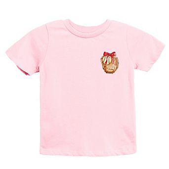 Watercolor Baseball Collage Coquette Front and Back Design - Youth Short Sleeve Graphic T-Shirt